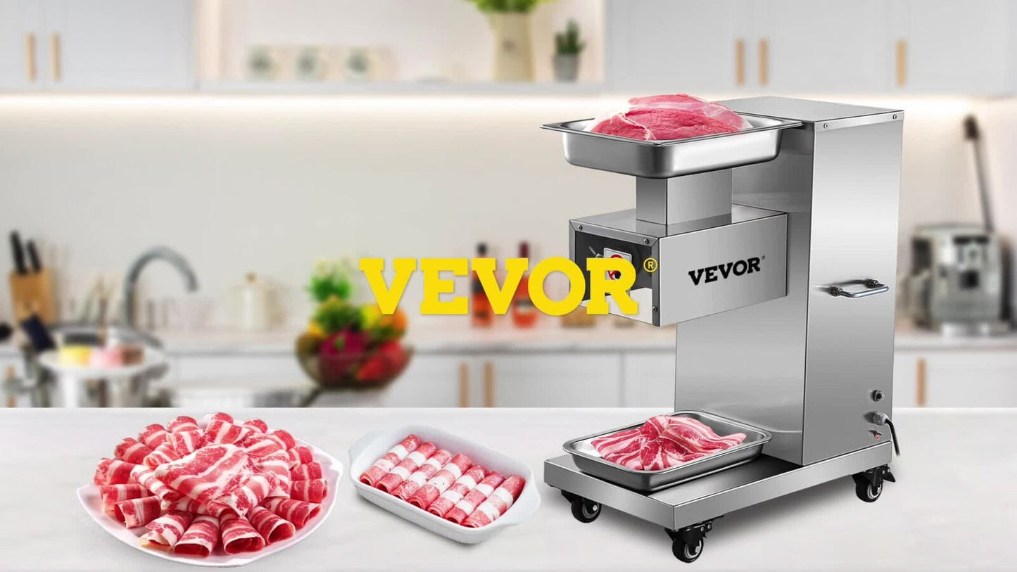 VEVOR-cortadora de carne comercial, cortadora de carne con cuchilla de 3mm, 500 KG/H QPJLS3MM000000001