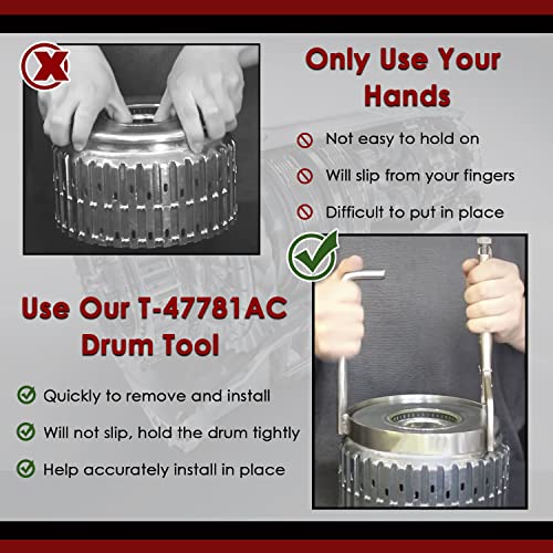 Yoursme T-47781AC 1-2-3-4 y 3-5 herramienta de extracción e instalación de tambor inversa para transmisión 6L50 6L80 6L90 GM, compatible con Cadillac Chevy GMC y camiones 2006 en adelante