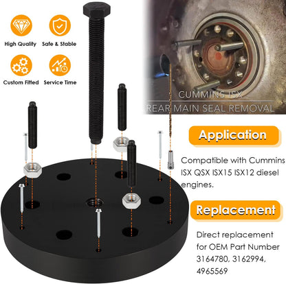 3162992 Kit de herramientas de extracción de sello delantero del cigüeñal para Cummins Signature ISX QSX y 3164780 Cigüeñal trasero del sello principal y kit de herramientas de extracción de mangas de desgaste para Cummins ISX QSX ISX15 ISX12