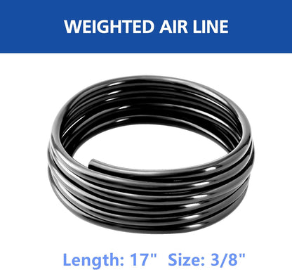 Kit de aireación y aireación de estanque, kit de bomba de aire de estanque séptico para estanques de hasta 8000 galones, sistema de aireación de estanque todo en uno, línea de aire ponderada