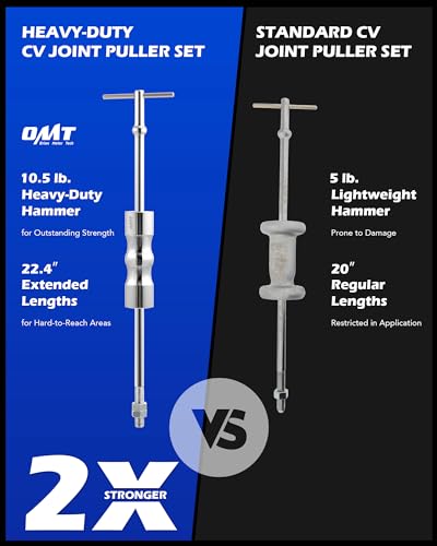 Orion Motor Tech CV Extractor de eje con martillo deslizante de 10 libras, 8 piezas de herramienta de extracción de juntas CV de alta resistencia con horquilla de junta CV de 63 mm y 48 mm,