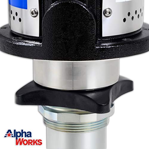 AlphaWorks Tambor de bomba de transferencia de aceite 10.6GPM/40LPM 5:1 de alta presión o 7.4GPM/28LPM Doble acción 3:1 de alto flujo (no para gas o diesel) (bomba de tambor de transferencia de aceite de alta presión 5:1)