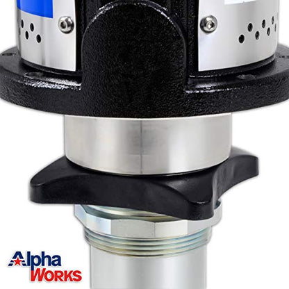 AlphaWorks Tambor de bomba de transferencia de aceite 10.6GPM/40LPM 5:1 de alta presión o 7.4GPM/28LPM Doble acción 3:1 de alto flujo (no para gas o diesel) (bomba de tambor de transferencia de aceite de alta presión 5:1)