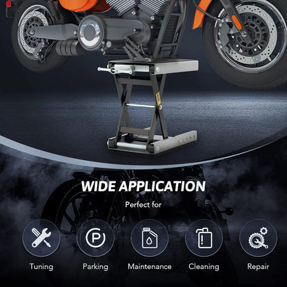 Orion Motor Tech Soporte Central de Gato de Tijera para Elevación de Motocicleta Rango Altura de 10-36 CM, Motocicletas de hasta 1/2 Ton Ser Aplicable (Gris)