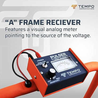 TEMPO Communications PE2003-G - Localizador de fallas de tierra de pulsador | Detección de rotura de aislamiento de cables y cables subterráneos | Señal de alto voltaje | Receptor de marco A | Kit