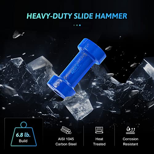 Deslizante de Alta Resistencia, Kit de Eliminación de Abolladuras con Extractor de Abolladuras de Coche Resistente y 9 Accesorios