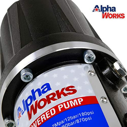 AlphaWorks Tambor de bomba de transferencia de aceite 10.6GPM/40LPM 5:1 de alta presión o 7.4GPM/28LPM Doble acción 3:1 de alto flujo (no para gas o diesel) (bomba de tambor de transferencia de aceite de alta presión 5:1)