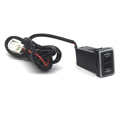 Toma de corriente USB dual para Toyota QC3.0, cargador de coche de carga rápida, adaptador USB para smartphone/iPad/PDA y más, salida máxima de 6.4 A (1.260 x 0.787 in)