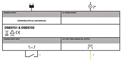 DSE9701 Original – Fabricado en Reino Unido | Cargador de batería vertical de 24 voltios 5 amperios (90-305 V 50/60 Hz) | DSE9701-01 | 1 año de garantía