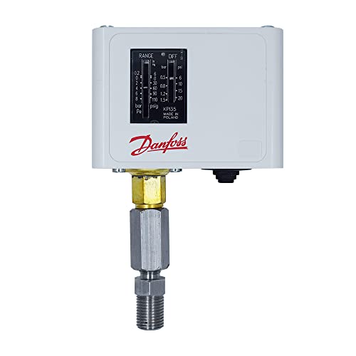 Interruptor de presión de caldera con SPDT (rango: -2.90 a 116 PSI) para líquidos, plantas gaseosas y de vapor, compresores e industria automotriz de Danfoss Modelo: KPI-35 (con reductor, paquete de 1)