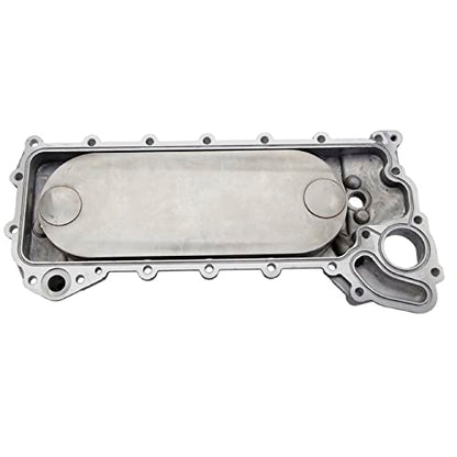 Núcleo del enfriador de aceite + cubierta 97333877 97334100 compatible con ISUZU 4HE1 NPR NPR-HD NQR Chevrolet W3500 W4500 W5500 W5500HD Tiltmaster GMC W3500 W4500 W5500 W50000 W500 W5 W5000 W5 HD hacia adelante 4. 8L 1998-2004