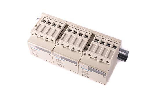 Electrodepot 40 Amp 12 polos (4 polos x 3) Bobina normalmente abierta, 110-120 VCA (funcionamiento silencioso), carga del motor 40 A y carga de iluminación 63 A paquete de contactor con carril DIN de 8 cm y 2 tornillos número 10