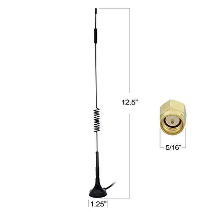 Antena omni de resorte direccional GSM con conector macho SMA, cable de 3 pies y base magnética, bandas 3G 4G LTE, ganancia de 12 dBi y 698-960/1710-2700 MHz