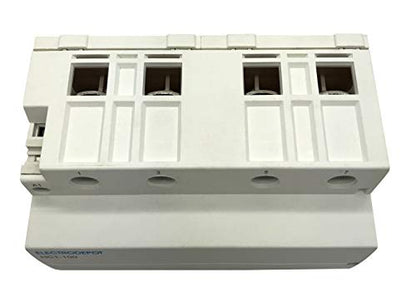 Electrodepot - Contactor IEC 500V (90 Amp, 4 polos, normalmente abierto, modelo delgado, bobina 220VAC, inductivo 60A, resistivo 100A, con base de montaje para carril DIN)