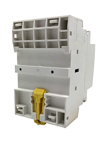 Electrodepot - Contactor de 4 polos de 40 amperios 2NO 2NC IEC 400V (funcionamiento silencioso) - Bobina 110/120VAC, inductiva 40A, resistiva 60A con base de montaje para carril DIN