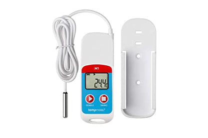 Registrador de datos de temperatura multiuso (rango: -22°F a 158°F) utilizado para cajas de vacunas, industria alimentaria, industria farmacéutica, transporte junto con certificación de calibración: Tempmate M1 por INSTRUKART