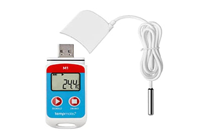 Registrador de datos de temperatura multiuso (rango: -22°F a 158°F) utilizado para cajas de vacunas, industria alimentaria, industria farmacéutica, transporte junto con certificación de calibración: Tempmate M1 por INSTRUKART
