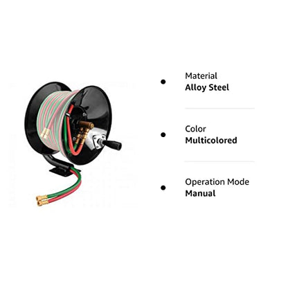 Weldcote HRMWOT - Carrete de manguera manual para manguera de gas doble de 100 pies