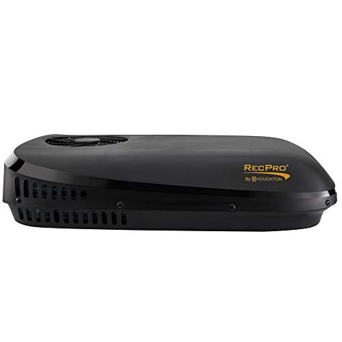 RecPro Aire acondicionado RV de bajo perfil 9.5K sin conductos | CA silenciosa | Solo refrigeración | Unidad de CA RV | Aire acondicionado para caravana (negro)