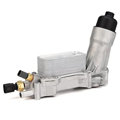 68310865AB 3.6 Adaptador de carcasa de filtro de enfriador de aceite de motor compatible con Dodge Journey Charger Challenger Caravan Ram ProMaster Jeep Wrangler Grand Cherokee Chrysler 200 300 2017 2018