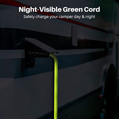 GearIT Cable de extensión de generador de 50 amperios (15 pies) NEMA 14-50P a SS2-50R Conector de bloqueo giratorio STW 6/3+8/1 AWG 125/250V para caja de entrada de alimentación de 50A, caravana, generador a casa, 15 pies