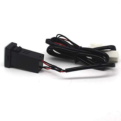 Toma de corriente USB dual para Toyota QC3.0, cargador de coche de carga rápida, adaptador USB para smartphone/iPad/PDA y más, salida máxima de 6.4 A (1.260 x 0.787 in)