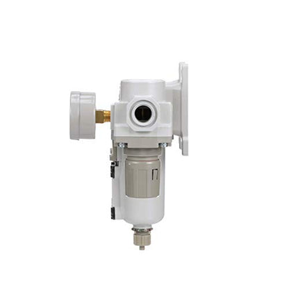 PneumaticPlus SAU430-N04G-MEP Sistema de secadora de filtro de aire comprimido de 3 etapas, filtro de aire de partículas, filtro de aire coalescente, combo de regulador de presión de aire comprimido, NPT de 1/2 pulgada - cuenco de metal, drenaje manual