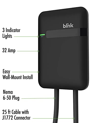 Blink HQ cargador (EV) para vehículos eléctricos en el hogar, de 30 amp Incluye crédito de $100 para carga Pública
