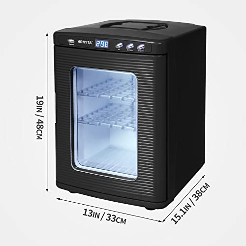 RYFT Incubadoras para incubar huevos, incubadora portátil de laboratorio científico de reptiles de 25 litros con calefacción y enfriamiento de 41.0 °F-140.0 °F, 12 V/110 V para reptiles pequeños (negro)