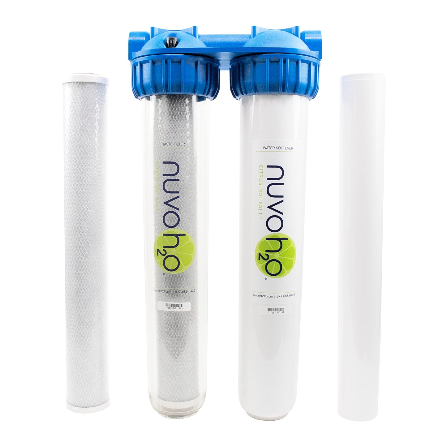 NuvoH2O Home Duo - Sistema de filtración de sabor y suavizante para toda la casa
