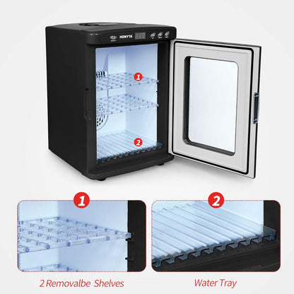 RYFT Incubadoras para incubar huevos, incubadora portátil de laboratorio científico de reptiles de 25 litros con calefacción y enfriamiento de 41.0 °F-140.0 °F, 12 V/110 V para reptiles pequeños (negro)