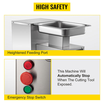VEVOR-cortadora de carne comercial, cortadora de carne con cuchilla de 3mm, 500 KG/H QPJLS3MM000000001