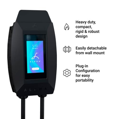 Grizzl-E Cargador Alpha Level 2 para vehículos eléctricos (EV) de hasta 40 amperios, estación de carga rápida para automóvil eléctrico para interiores y exteriores, enchufe NEMA 14-50, cable premium de 24 pies