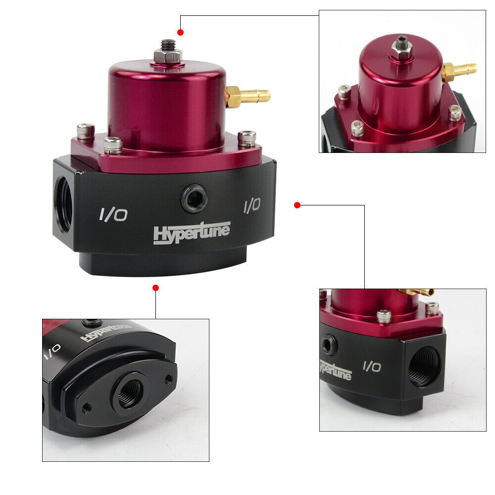 PQY Red 12-880 Return Fuel Pressure Regulator 6AN Boost Reference EFI TO CARB