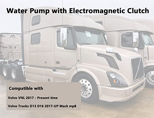 Bomba de agua compatible con Volvo Trucks d13 d16 VNL VNR 2017-UP Mack mp8 repuesto OE 85151110 85152423 22183231 con embrague electromagnético