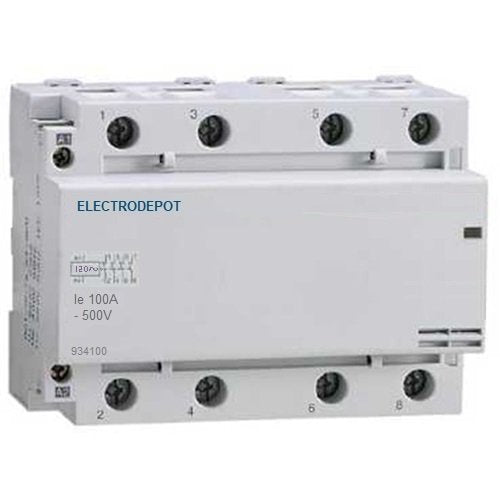 Contactor de 100 amperios normalmente abierto NO 100A, 4 polos, bobina de 120 V 110 V Potencia de iluminación AC, Solar