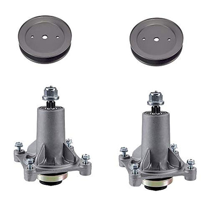 (2) Conjunto de eje de cubierta de cortacésped con poleas para Craftsman YT4000 YS4500 con cubiertas de 42 pulgadas