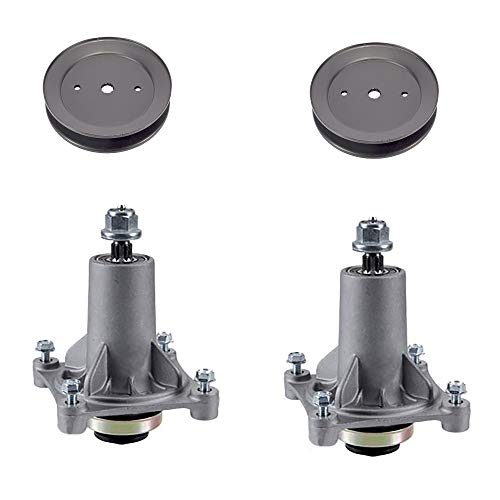 (2) Conjunto de eje de cubierta de cortacésped con poleas para Craftsman YT4000 YS4500 con cubiertas de 42 pulgadas
