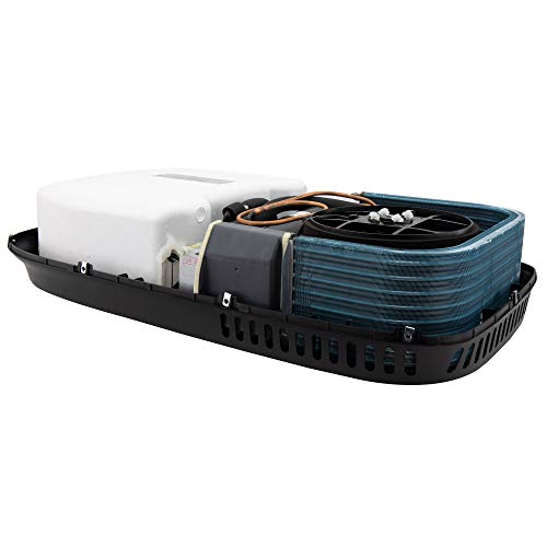 RecPro Aire acondicionado RV de bajo perfil 9.5K sin conductos | CA silenciosa | Solo refrigeración | Unidad de CA RV | Aire acondicionado para caravana (negro)