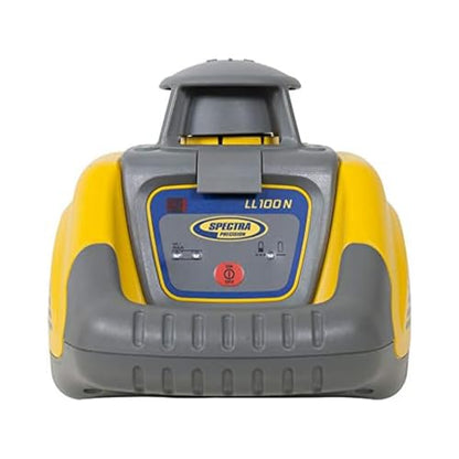 Spectra Precision LL100N-2 Kit de nivel láser con receptor y abrazadera HR320, varilla de grado de 15 pies (pulgadas), trípode y caja del sistema, amarillo
