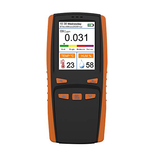 Detector de medidor de ozono, analizador de ozono portátil Medidor de ozono O3 multifuncional Detector de aire Sensor inteligente Medidor de ozono Monitor de contaminación de calidad del aire