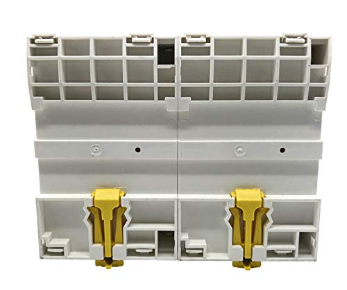 Electrodepot - Contactor IEC 500V (90 Amp, 4 polos, normalmente abierto, modelo delgado, bobina 220VAC, inductivo 60A, resistivo 100A, con base de montaje para carril DIN)