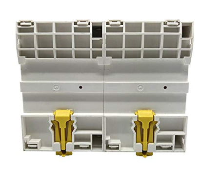 Electrodepot - Contactor IEC 500V (90 Amp, 4 polos, normalmente abierto, modelo delgado, bobina 220VAC, inductivo 60A, resistivo 100A, con base de montaje para carril DIN)