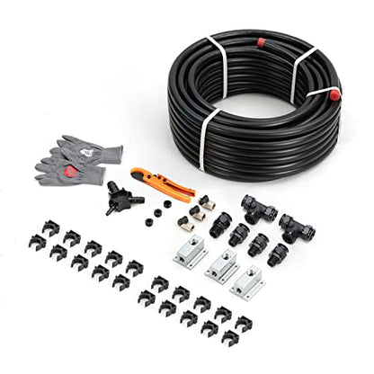 Sistema de tubería de aire comprimido a prueba de fugas, fácil de instalar, 3/4" x 100 pies, kit de instalación de compresor de aire de aluminio HDPE para tienda manguera de compresor de aire negra 200PSI ASTM F1282