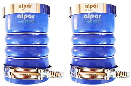 Par de mangueras de silicona azul para carga de aire y abrazaderas, juego de 3.5 pulgadas de diámetro x 6.2 pulgadas de largo