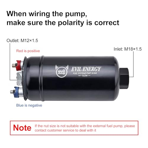 EVIL ENERGY External Inline Fuel Pump Electric 300LPH High Flow 12V Universal