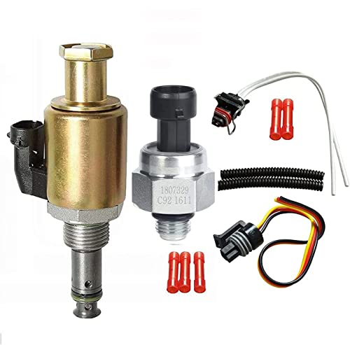 Regulador de presión del inyector de válvula IPR 7.3 y sensor de control ICP con coleta compatible con Ford F250 F350 F450 F550 Super Duty E350 E450 E550 Excursion F650 F750 F81Z9C968AA 1829856C9C91 1844 1217C91