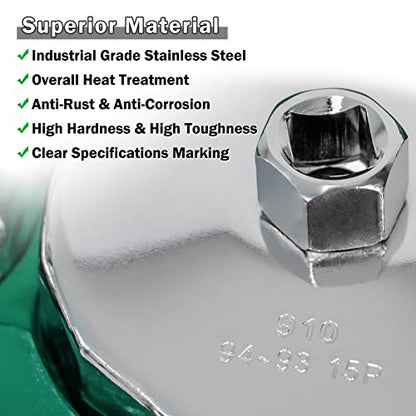 Juego de 31 llaves de filtro de aceite automático, juego de llaves de filtro de aceite, herramienta de extracción de tapas de transmisión de 1/2 pulgadas, compatible con BMW, Volvo, Honda, Audi, Ford, Toyota, Nissan, etc.