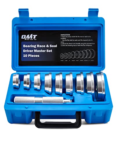 Orion Motor Tech OMT Bearing Race and Seal Bushing Driver - Juego de instalación de 9 discos, collar de carcasa de eje con estuche de transporte maestro/kit de sello universal de aluminio para rodamientos de ruedas automotrices