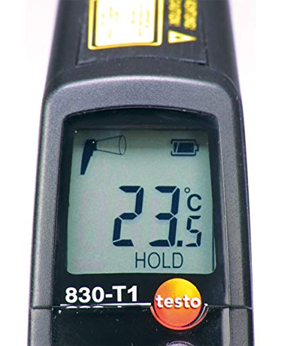 Pistola de temperatura infrarroja (rango: -22 a 752 °F) para HVAC, laboratorios, industrias junto con certificado calibrado de fábrica por Testo 830-T1